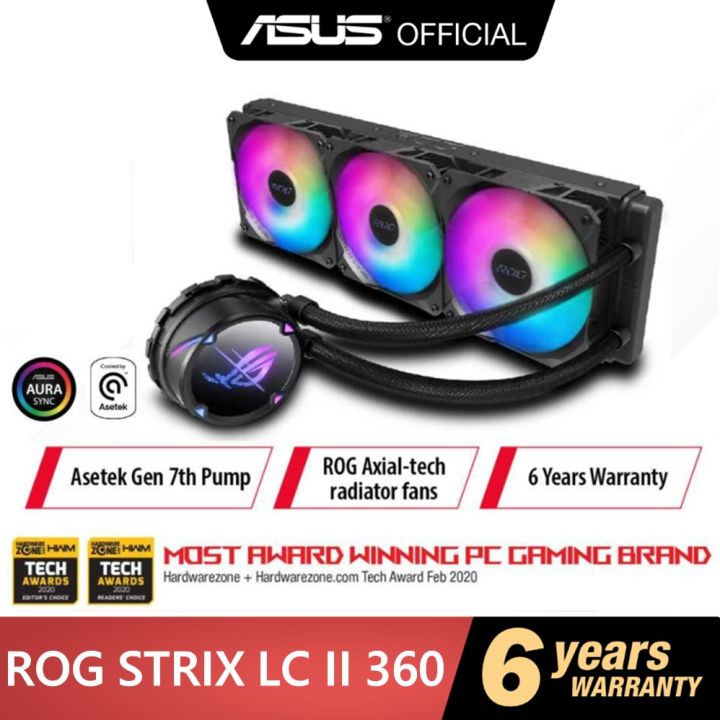 ROG Strix LC II 360 ARGB all-in-one liquid CPU cooler with Aura Sync,  Intel® LGA 1150/1151/1155/1156/1200/2066 and AMD AM4/TR4 support and three  ROG 120 mm addressable RGB radiator fans | Lazada