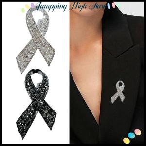 【Jumpping】 เข็มกลัดเข็มกลัดเข็มกลัดเข็มกลัดริบบิ้นสีขาวสีดำทำจากโลหะผสมแบบเรียบง่ายชุดเสื้อผ้าเครื่องประดับ