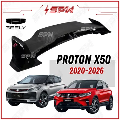 Proton X50 X-50 (2020-2026) OEM Geely V2 Spoiler Rear Trunk Lip Top Spoiler Lips Wing Tip Fibre Material X50 RC Facelift 2020 2021 2022 2023 2024 2025