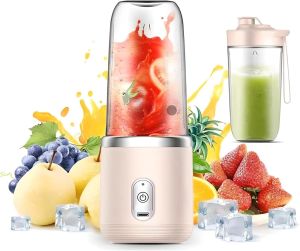 【🔥SG🔥】RICHMENTMALL 400ml 6 Blades Electric Juicer Cup Portable Juicer Mixer Usb Charge Fresh Fruit Juice Personal Blender Smoothie