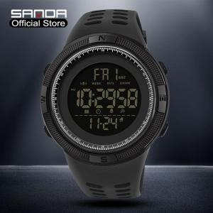 SANDA Men Original Sports New Listing Luxury Brand Waterproof LED Display Multifunction Chronograph Outdoor Swimming Mens Watch