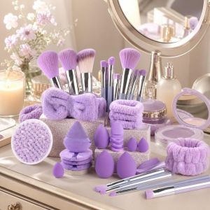 CAELARAU 33pcs Fluffy Makeup Brush Set High Quality Soft Bristles Foundation Brush Beauty Tools for Beginners Eye Shadow Brush For Women