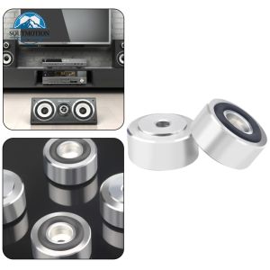 4 Pcs Shock Absorbing Foot Pad Aluminum Alloy Speaker Isolation Stand Feet Pad Anti-Slip Speaker Fixing Feet Pad for Speaker DAC
