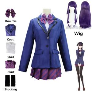 Shouko Komi Skirt Set Anime Komi Cant Communicate Komi san wa Comyushou desu Cosplay Costume High School Uniform Purple Wig h2610