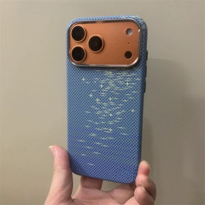 For Magsafe Phone Cases for iPhone 17 16 15 Pro Max Camera Lens Armor Carbon Fiber Texture Magnetic Wireless Charging Hard Cover