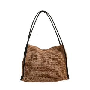 Elegant Womens Straw Beach Bag Shoulder Bags with Large Capacity Vacation Bag Soft Handle for Beach Parties and Daily