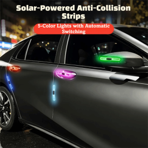 SFFGF 1pc Waterproof Solar LED Strobe Flash Light Solar Powered Colorful Dynamic Car Anti-collision Warning Light No Wiring Smart RGB Motorcycle Decorative Lamp Night Driving