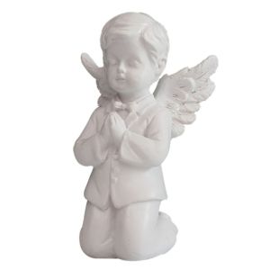 HOUCHU Creative Easy to Clean Delicate Gift Home Decoration Peaceful Prayer Pray Little Angel Ornaments Garden Sculpture Resin Crafts Winged Angel Statue