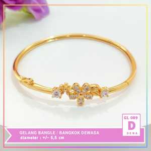 Cute Jewelry Gelang dewasa bangle permata big kombi plat perhiasan lapis emas gold GL 089