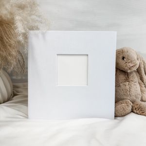 Custom Self Adhesive 16" Linen White Cover Baby Photo Album Scrapbook Baby Gift