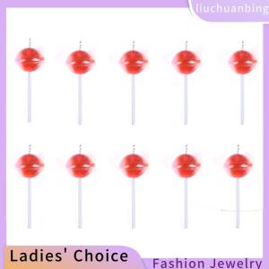 [COD] liuchuanbing Jewellery 10 cái bộ nhựa trong suốt kẹo mút quyến rũ Mặt dây chuyền trang sức Tự Làm Thủ Công