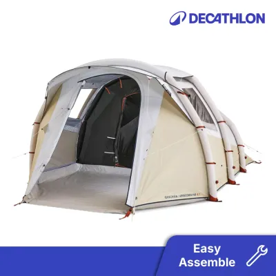 Decathlon Nature Hiking Inflatable Camping Tent Air Seconds 4.1 F&B 4 Person 1 Bedroom Waterproof - Quechua