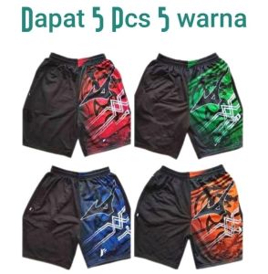 Dapat 5 PCS Celana pendek olahraga/celana kolor/celana pendek pria/celana futsal/celana volly 4 model 5 warna (M - XL)