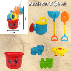 Children 7in1 Beach Play Set 11 Sand Water Toys Shovel Digging Sand Playing Tools 儿童沙滩桶海边套具装11 *READY STOCK*
