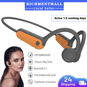 【✅SG READY STOCK】RICHMENTMALL Bone Conduction Headphone IPX5 Waterproof For Sports Outdoor Events With HD Micphone Built-in MP3 Music Player Sports Headset Type-C Bluetooth 5.3 Open Ear Wireless Earphones for Gym Running Cycling Hiking