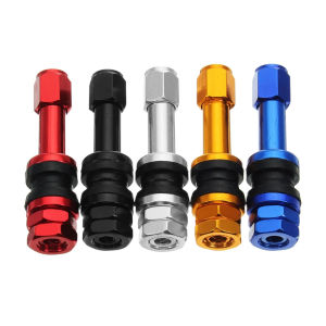 SADSAF Metal Red Tubeless Aluminum Alloy Bikes High Pressure TR48E Valves Dust Caps Bolt-in Tire Valve Stems