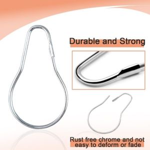 50/100pcs Metal C Ring Hook with Lock Gourd Type Hook for Shower Curtain Curtain Wall Storage