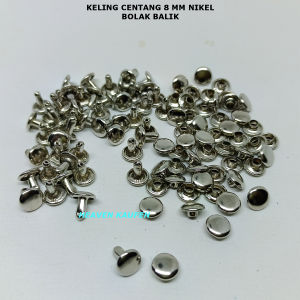 Keling Rivet Centang Gepeng 8 mm Nikel Silver Bolak Balik Per Pack isi 50 Pcs Untuk Keling Tas Dompet Gelang Dll