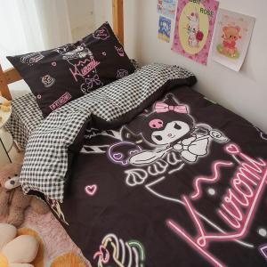 Christmas Gift Halloween MINISO student Quilt cover pillow case Three piece set kawaii Bobbi comic fashion dormitory Single person bedding article new