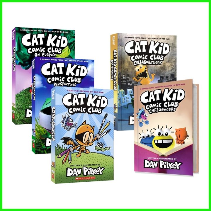 【SG Stock Authentic】Dav Pilkey Comic collection Cat Kid Comic Club 1-5 ...