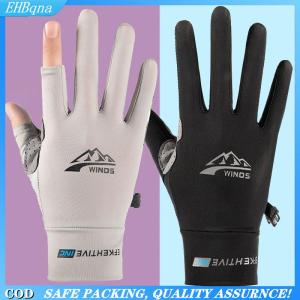 [COD] Summer Sunscreen Gloves Women Thin Ice Silk Anti-ultraviolet Dew Finger Touch Screen Driving Riding Non-slip Breathable Gloves