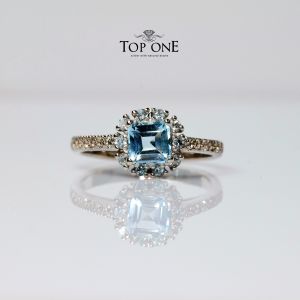 Top1jewelry แหวนพลอยแท้ Smoky Quartz Amethyst Blue Topaz Peridot Citrine Rose Quartz เงินแท้