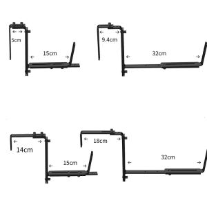 SG 2Pcs Adjustable Flower Pot Stand Hanging Rack Balcony Railing Flower Plant Rack Patio Rail