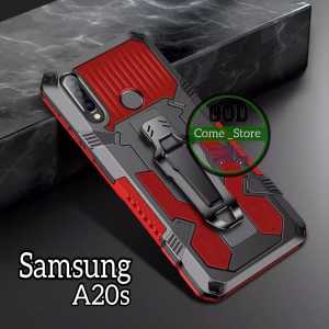 Casing Hp Untuk Samsung Galaxy A20s Hardcase Robot Kickstand Armor Blet Clip Terbaru
