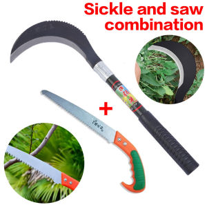 Gardening Tools Sickle Knife Steel Handle 2 in 1 Oil Palm Sickle Knife Pisau Sabit Kelapa Sawit