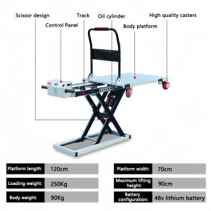 Mideca Electric Lifting trolley Portable Lift Hydraulic Platform Load 300kg Hydraulic lift Scissor Hand Push Small Lift Long lasting battery life