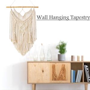 DIA WJS Tua bông Trang trí nội thất Dệt Bohemian Boho Treo tường Cái mền Macrame Tấm thảm