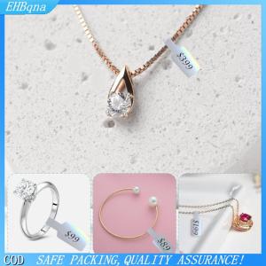 COD 500pcs cuộn giá dán đồ trang sức giá thẻ tự dính trắng trống Sticker kraft giấy Vòng Vòng cổ bông tai giá nhãn