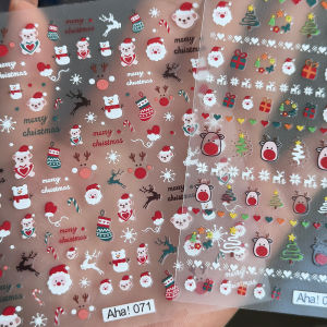 ZEEMIN  3D Cute Christmas Snowman Nail Art Sticker Winter Snowflake Santa Claus Elk Nail Decals Xmas Series New Year Manicure Stickers%#