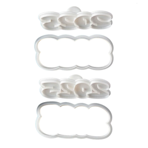 Plastic Cookie Stamps 2025 New Year Biscuits Mold Fondant Biscuits Pastry Cookie Cutters Baking Decoration Supplies