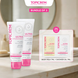 [Bundle of 2] Topicrem Ultra-Moisturizing Body Milk (500ml/200ml/75ml) Moisturizes 48hr for Babies Children Adults
