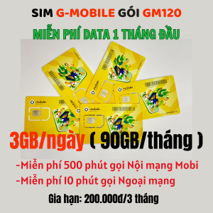 SIM Data Mobifone GMobile Sẵn 3 Tháng Miễn Phí Nghe Gọi - Lướt MXH Không Lo Gián Đoạn GM35 GM68 GM86 GM120 GM200 | FREESHIP - CHƯA KÍCH HOẠT