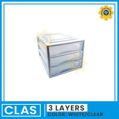 Clas Stackie Drawers / Office Filing Folders / OFFICE DRAWERS Organizer Medium Size (WHITE/CLEAR) PRIMETOP BUILDERS