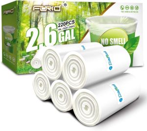FORID 13 Gallon Trash Bags - Clear Plastic Garbage Bags Medium Tall Trash Can Liners for Kitchen Office Home Waste Bins Unscented One with 5 Roll 110 Count 55 Liter - Thick & Durable Trash Bag