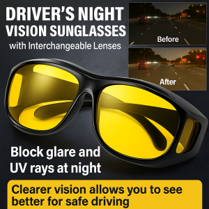 High Definition Polarized Driving Glasses With Yellow Lenses Night Vision Goggles Anti Glare Glasses偏光眼镜