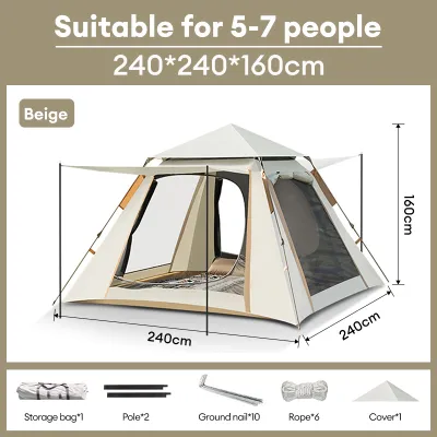XTEN 2/4/6 Person Automatic Camping Tent Outdoor Waterproof High Quality Tents For Camping Waterproof Adult Tent
