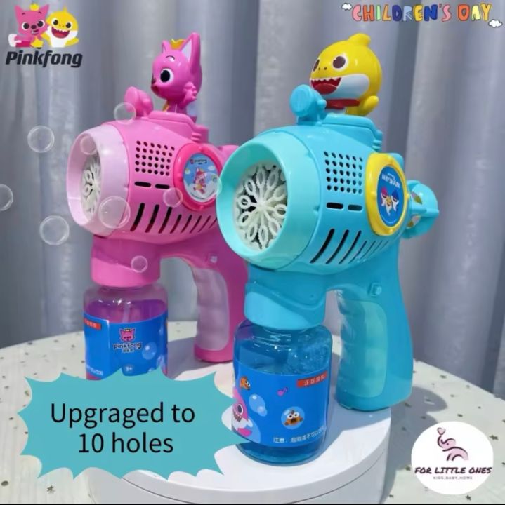 For Mini Me Pinkfong Babyshark Bubble Blower Gun Outdoor Bubble Gun