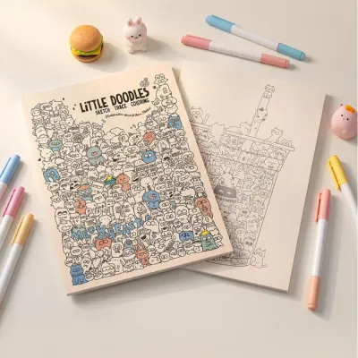 Doodle Art Adult Coloring Book Aesthetic Mindfulness Activity Cute Doodle Colori