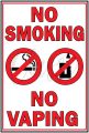 LAMINATED WARNING SIGNAGES A4 SIZE 180GSM PAPER NO SMOKING/VAPING. 