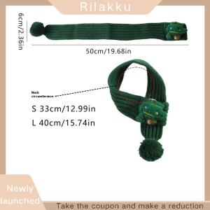 Rilakku Cartoon Pets Christmas Scarf Hat Warm Knitted Costume Cute Deer Snowman Christmas Tree Knitted Scarf Pet Dress Up Supplies