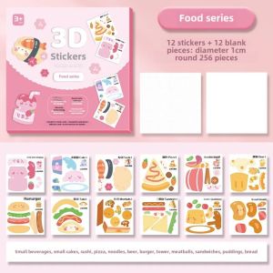 PUZHE Paper 3D EVA Stickers Books Educational Toys Handmade Animals Sticker Book Training Game Montessori DIY Paste Material Kit Birthday Gift