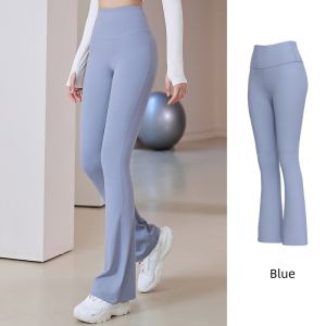 New micro flare female fitness tight hip lifting quick drying breathable high waist slim elegant wide leg yoga flare pants
