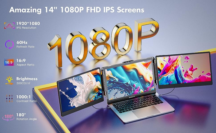 [Ship From Philippines] OFIYAA P2 S2 14inch Portable Triple Monitor For ...