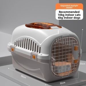 GLOBECART Portable Pet Travel Airline Box Simple Style Multifunctional Car Cage Breathable Dog Transport Box Pet Supplies