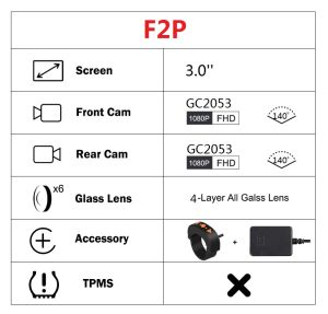 VSYS F9D 4.0 HD Screen 150 degrees Dual Camera Front & Rear Motorcycle DVR with parking recording Waterproof Dash Cam support TPMS  GPS and Night vision