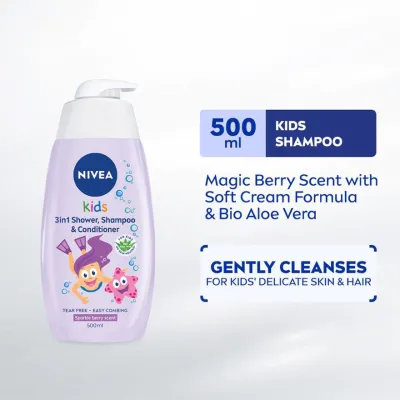 NIVEA BABY Kids 3 in 1 Shower & Shampoo Sparkle Berry 500ml